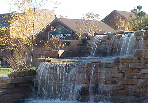 Fountain outside Timber Ridge Resort