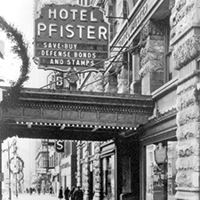 Vintage Image of the Pfister Hotel Entrance